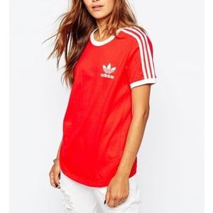 Red Adidas t-shirt